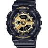 Женские часы Casio Baby-G BA-110X-1A Черно-золотые Аналоговые Часы