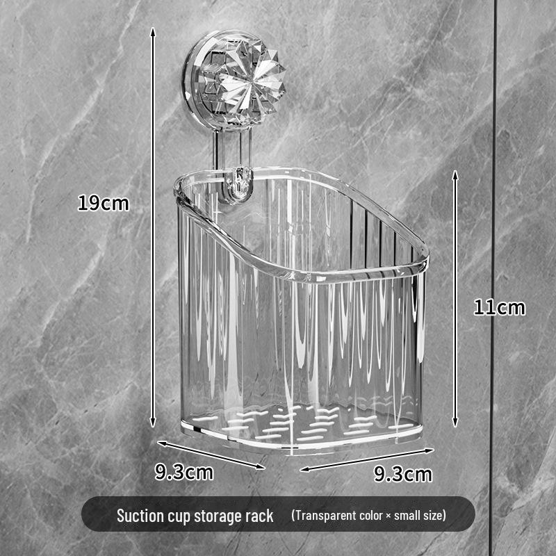 Elegant Suction Cup Bathroom Organizer: No-Drill Toothbrush & Toothpaste Holder