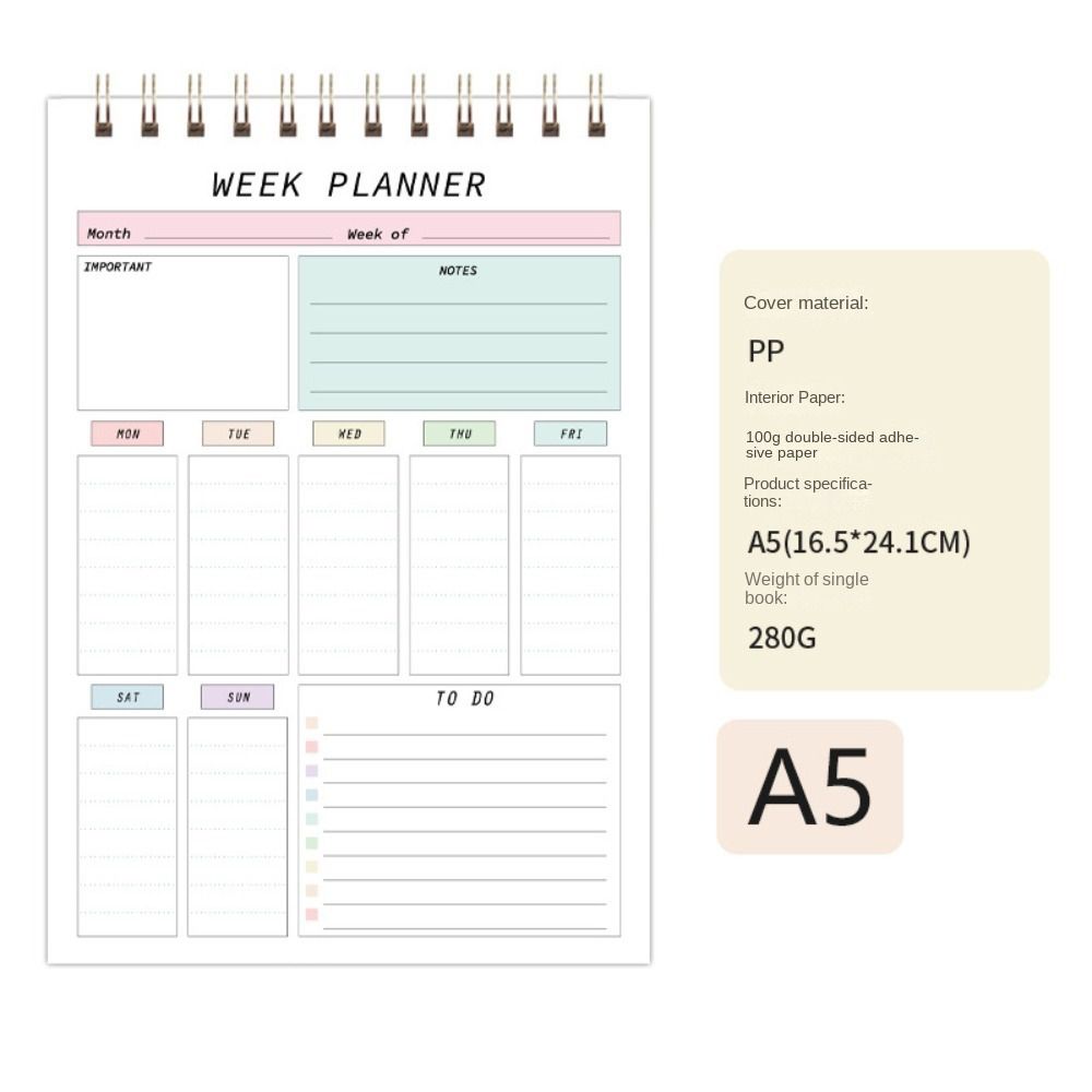Plan Book To Do List Notebook Stationery Weekly Planner Notebook Schedule Book  Daily Plan