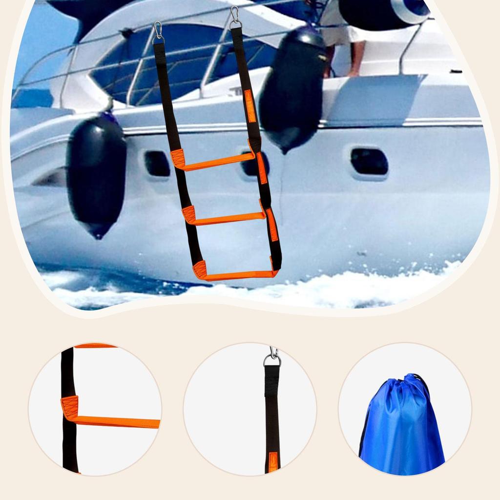Rope Ladder Anti Skidding Steps Swim Portable for Fishing Boats Kayak