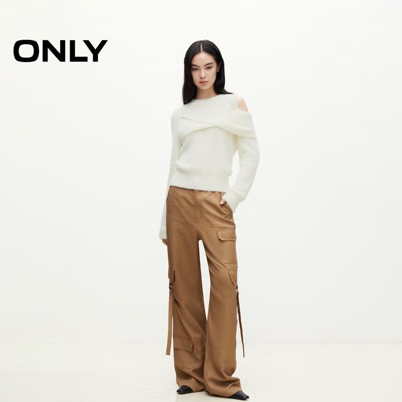 ONLY 2024 Autumn Relaxed Fit Off-Shoulder Knit Sweater