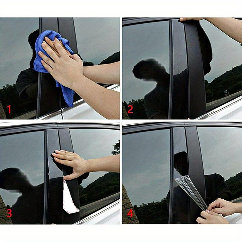 6 шт. Для BMW 3-й серии E90 2005 2006 2007 2008 2009 2010 2011 2012 Глянцевые черные накладки на стойки, молдинги боковых дверей, панельные наклейки-крышки
