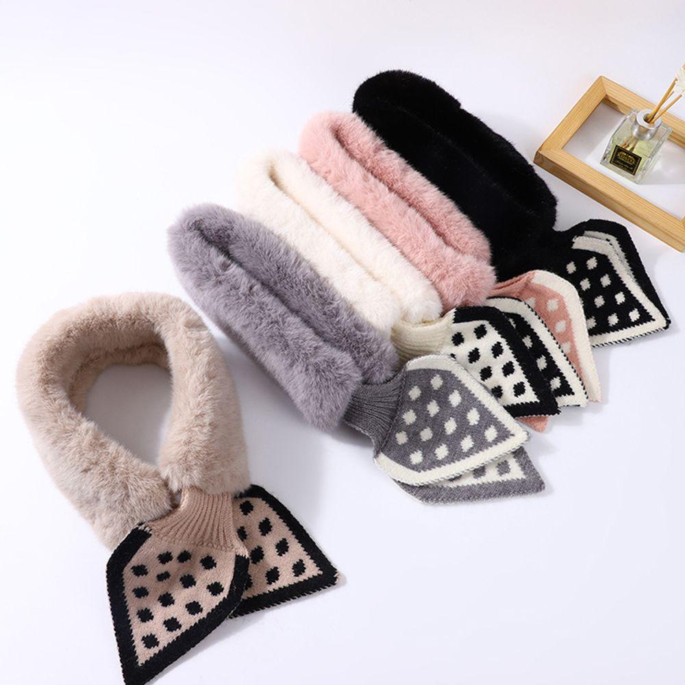 Fashion Shawl Thicken Plush Scarfs Warm Bib Neckerchief Cross Scarf