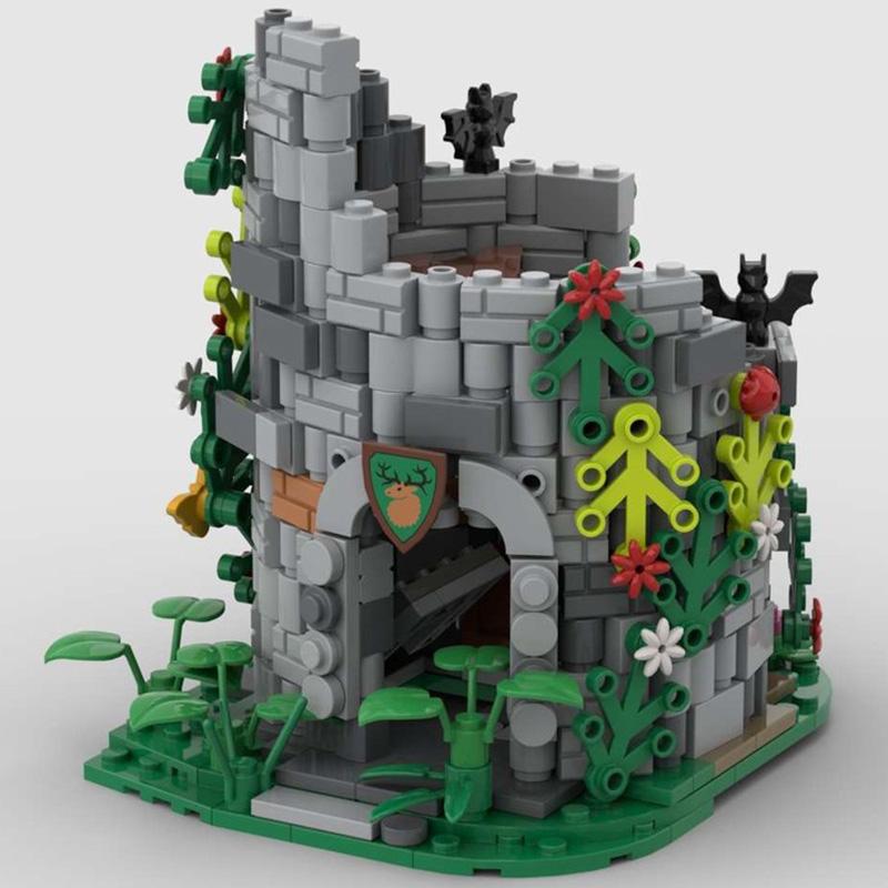 НОВЫЙ 377 деталей MOC Средневековая уличная сцена лесной человек Смотровая башня руины модель DIY творческие идеи Детская игрушка Конструктор Подарок на день рождения