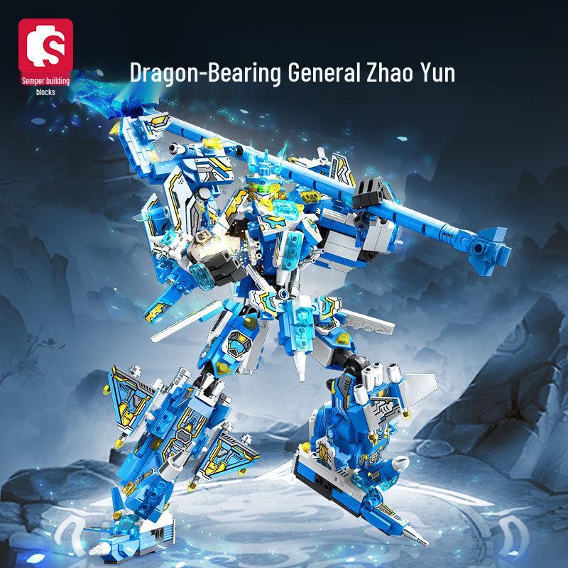 Трансформирующийся мех Sengbao: Робот-конструктор Zhao Yun для детей