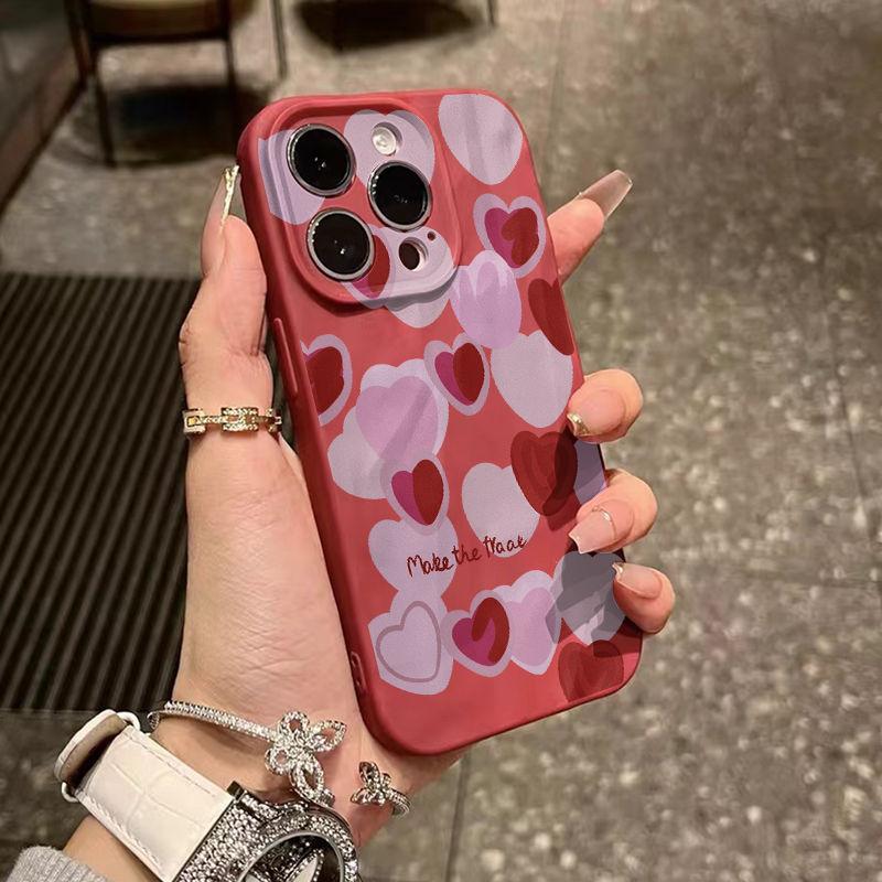 Япония и Южная Корея полноэкранный чехол для телефона iPhone17promax с рисунком в виде сердца, подходит для Apple 16promax fold 15 матовый