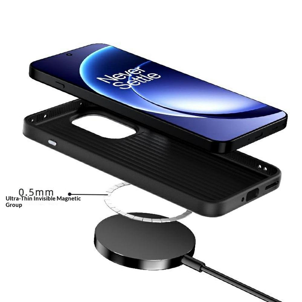 ABEEL For OnePlus 15R 5G Magnetic Case PC + TPU + Aluminum Alloy + PU Leather Slim Phone Back Cover