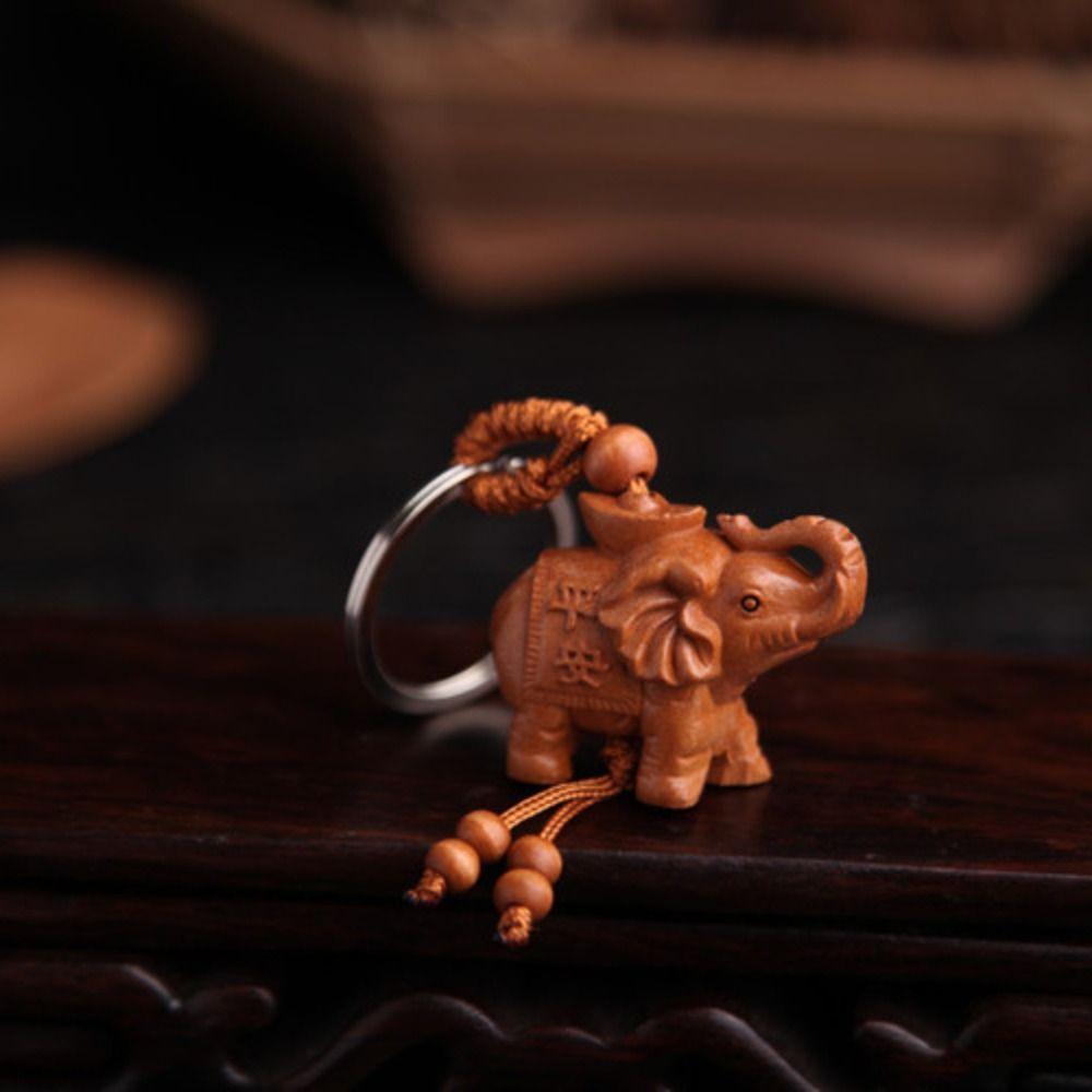 Китайский стиль милый деревянный автомобильный брелок сандаловое дерево брелки ювелирные изделия фурнитура брелок компоненты