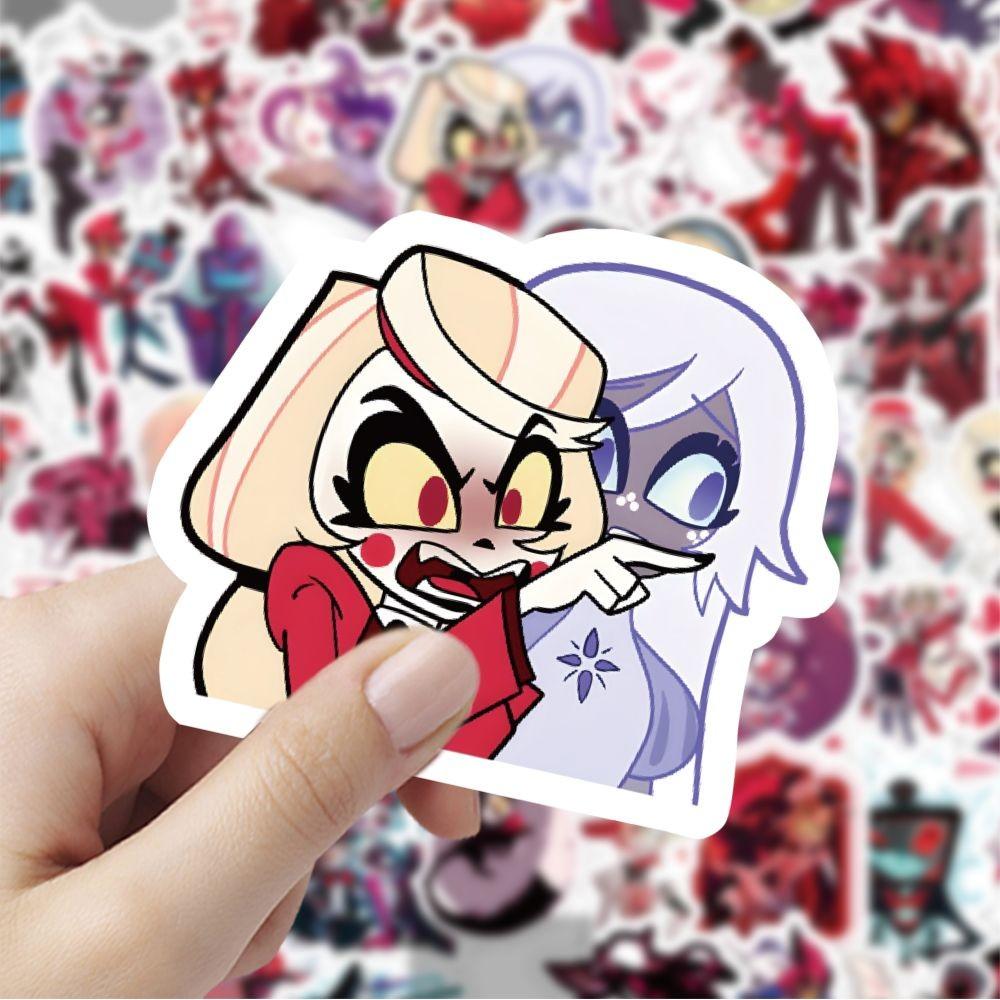 59 шт. Мультяшные Аниме Наклейки Граффити Hazbin Hotel для Велосипеда, Ручного Счета, Пенала, Декали LanLanStickersWorld