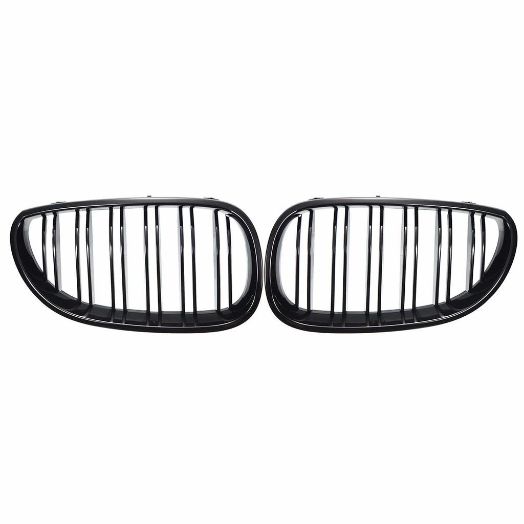 Glossy Black Front Kidney Grille Grill Hood Mesh Double Line Grille For BMW 5 Series E60 M5 E61 520i 545i 550i 535i 2003-2010