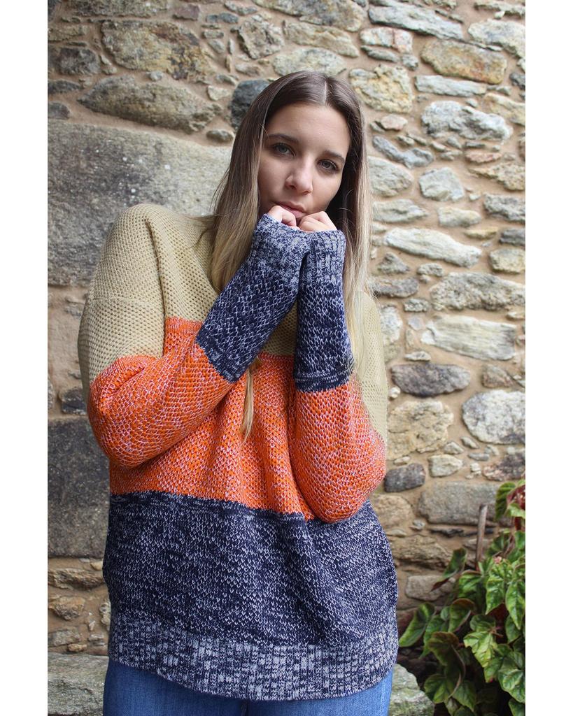 Azura Exchange Netted Texture Pullover Sweater