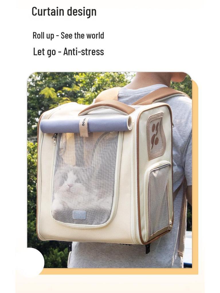 Expandable Large-Capacity Foldable Pet Backpack for Cats and Dogs