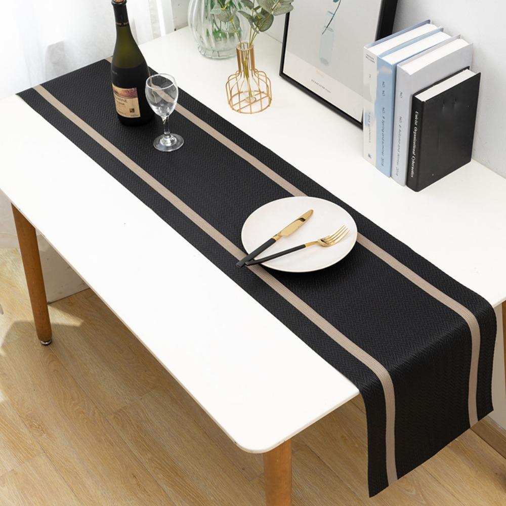 Practical Waterproof PVC Table Runner Stain-resistant Anti Slip Table Cover Oil-resistant Anti-scalding Desk Cover Living Room