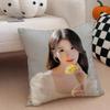 Sweet Korean Singer Beautiful Actress IIU Cushion Cover Throw Pillow Cover Hidden Button Durable Polyester Chair Cushion