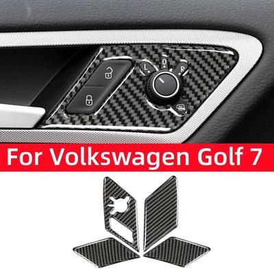 Для Volkswagen Golf 7 Gti R Gte Gtd Mk7 2013- Панель переключателя замка двери Декоративная накладка Декор из углеродного волокна Наклейка Автоаксессуары
