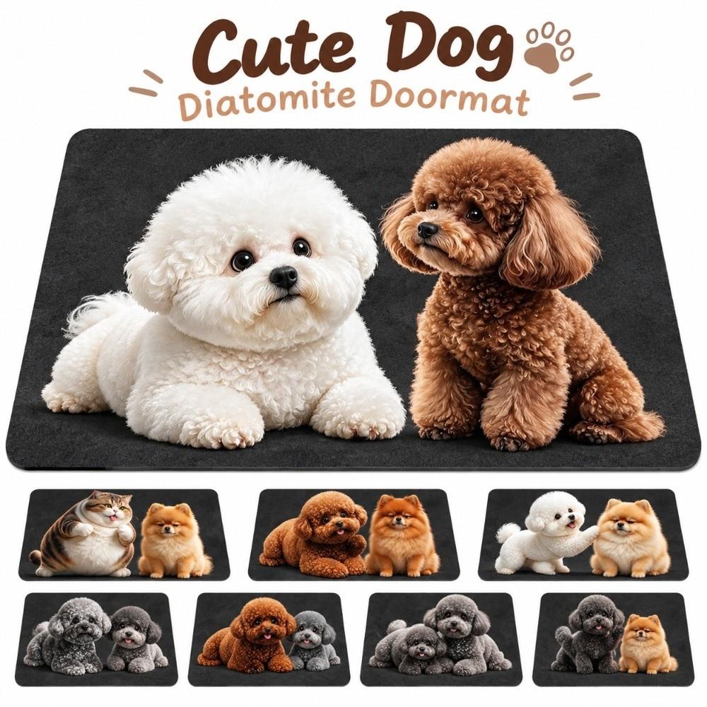 Non-Slip Dog Area Rug 2D Cartoon Carpet Soft Home Decor Carpet Living Rooms