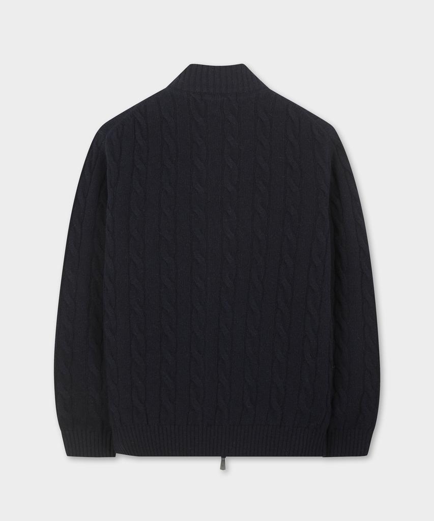 Brooks Brothers Cable Zip-Up Sweater (Dark Navy) (Bbwcmbf406)