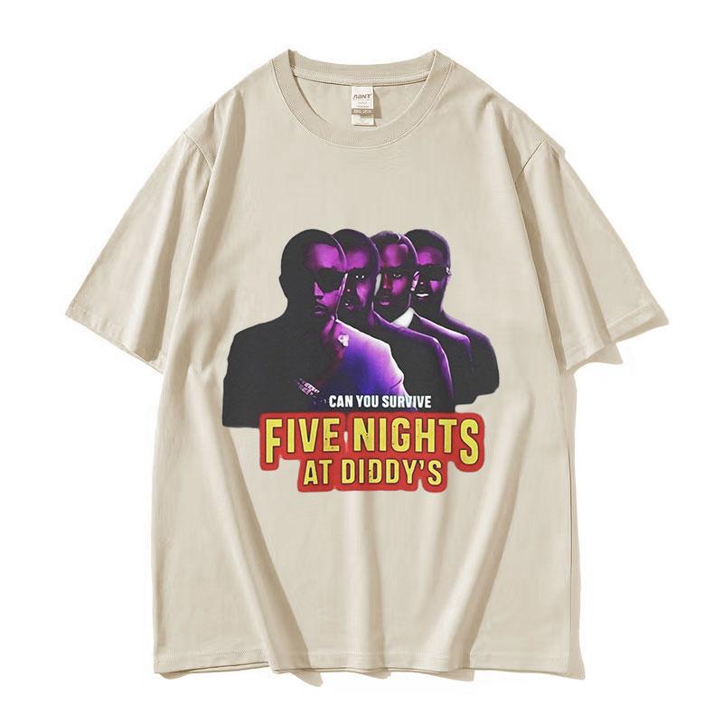 Funny Five Nights At Diddys House Novelty Graphic Summer Fashion T Shirts Unisexs Retro Fashion Short Sleeve Tshirt Tees Tops