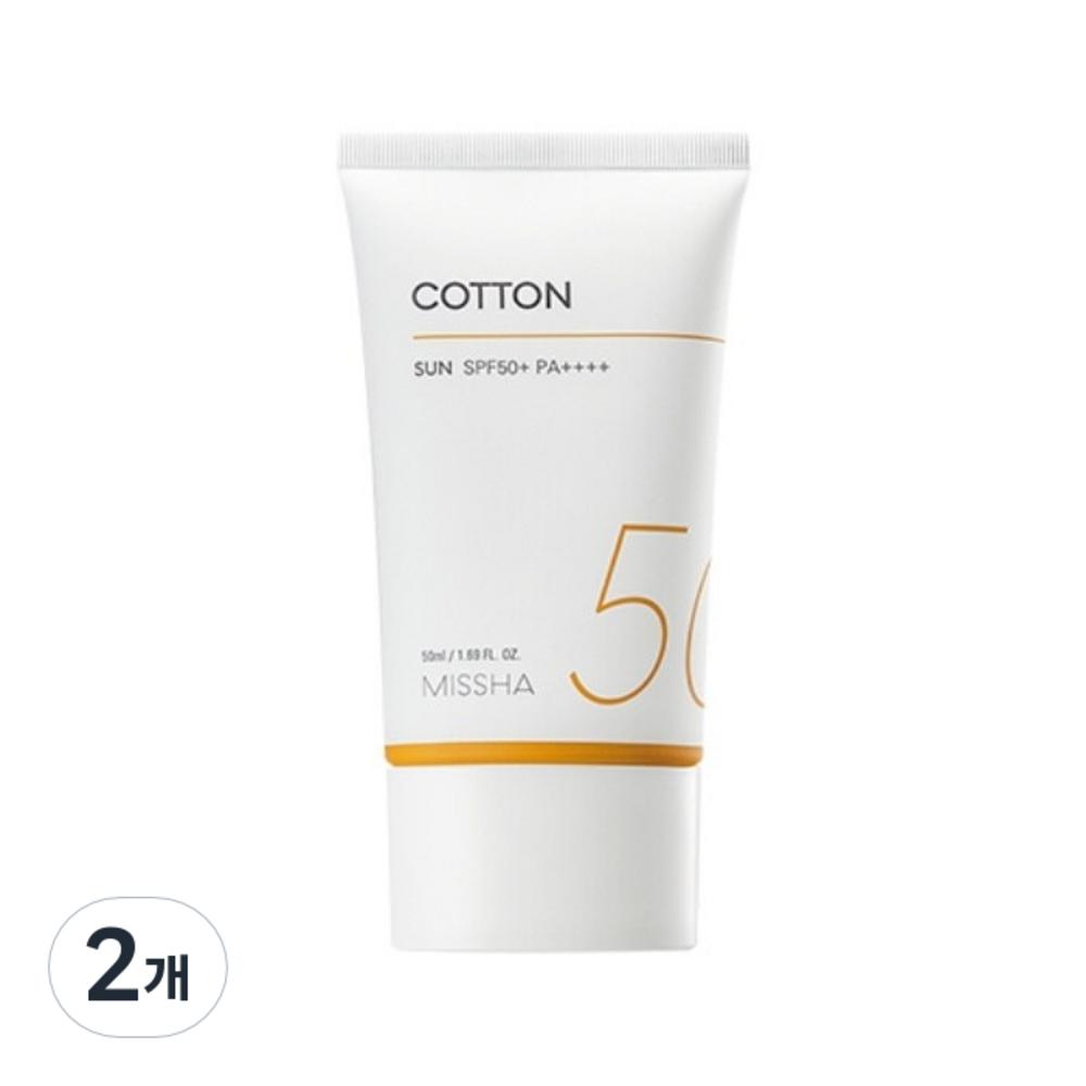 MISSHA Солнцезащитный крем All Around Safe Block Cotton SPF50+ PA++++, 2 шт., 50 мл