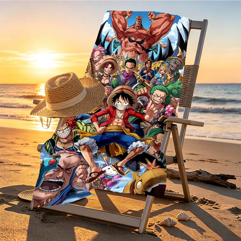 Дизайн пляжного полотенца с принтом One Piece, Мягкое, Легкое. для дома, ванной, спа, бассейна, йоги, серфинга, кемпинга, подарок семье, другу