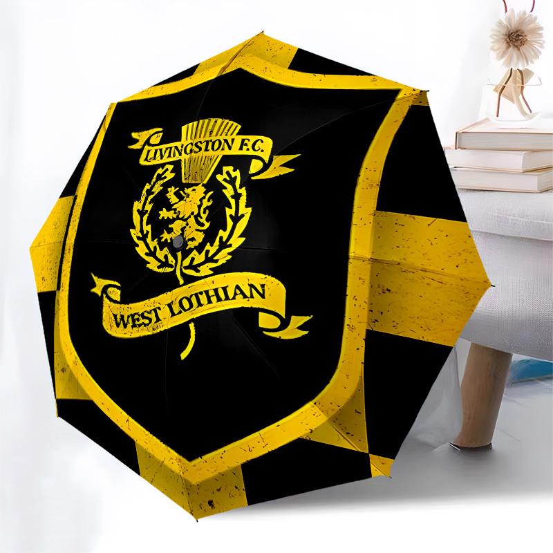 Livingston F.C.West Lothian Automatic Opening and Closing, 8 rib Structure Portable Umbrella, Suitable for Men and Women in All Seasons Per