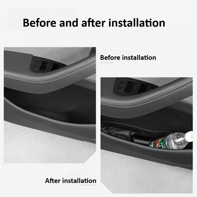Door Slot Storage Box for Tesla Model Y Launch/Juniper 2025 Organizer Door Side Waterproof Umbrella Box Interior Car Accessories