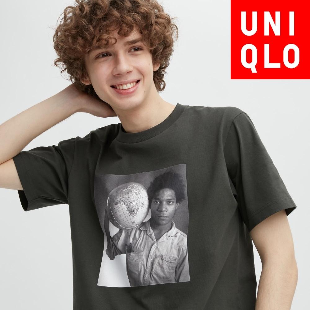 Uniqlo Футболка с принтом «Япония, мир для всех», короткий рукав, стандартный крой, Жан Мишель Баския