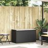 Outdoor Storage Bench with Cushions Black 100 cm