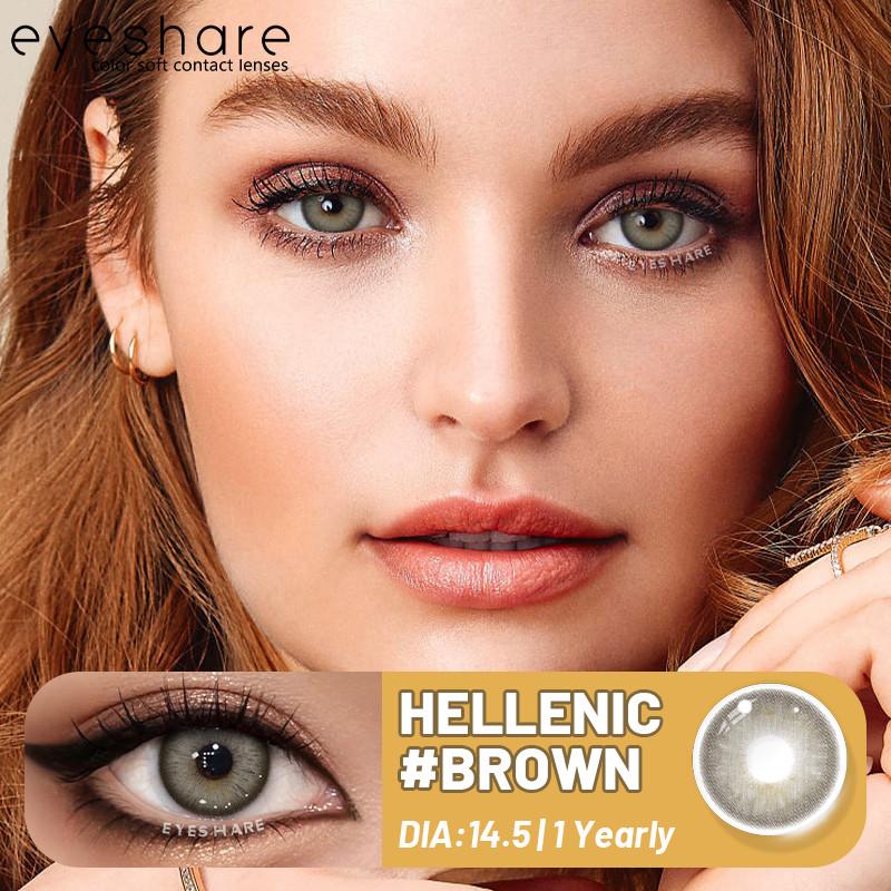 Eyeshare 1 пара новых цветных контактных линз для глаз, модные, синие, коричневые, красивые, для зрачков, годовая носка