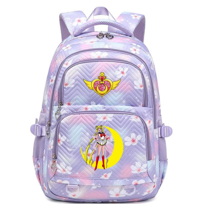 Youth Campus Style Cartoon Print Multi-Compartment Lightweight School Backpack Teen Girls Boys