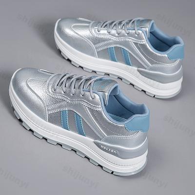 Модная женская повседневная спортивная обувь, нескользящая, удобная, на шнуровке, кроссовки из искусственной кожи, дизайн с увеличением роста, повседневная обувь, zapatos mujer