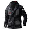 [eleitchtee] [LHT] Men's Outdoor Jacket - Multifunctional Hooded Tactical Mountain Parka M65 - Water-Repellent (Black, L)