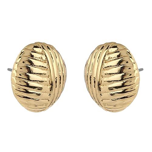 Позолоченные серьги-гвоздики круглой формы Estele Collection для девочек и женщин