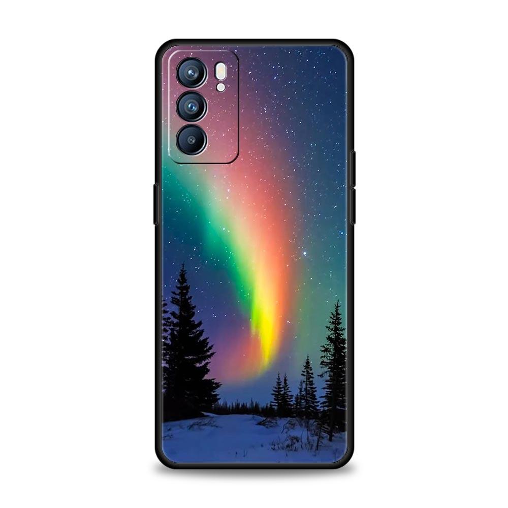 Красивая чехол с северным сиянием для Oppo Reno8 Reno7 Reno6 Pro A54 5G Find X6 X5 A53 A52 A9 A15 A95 A17 A16 A57 A31