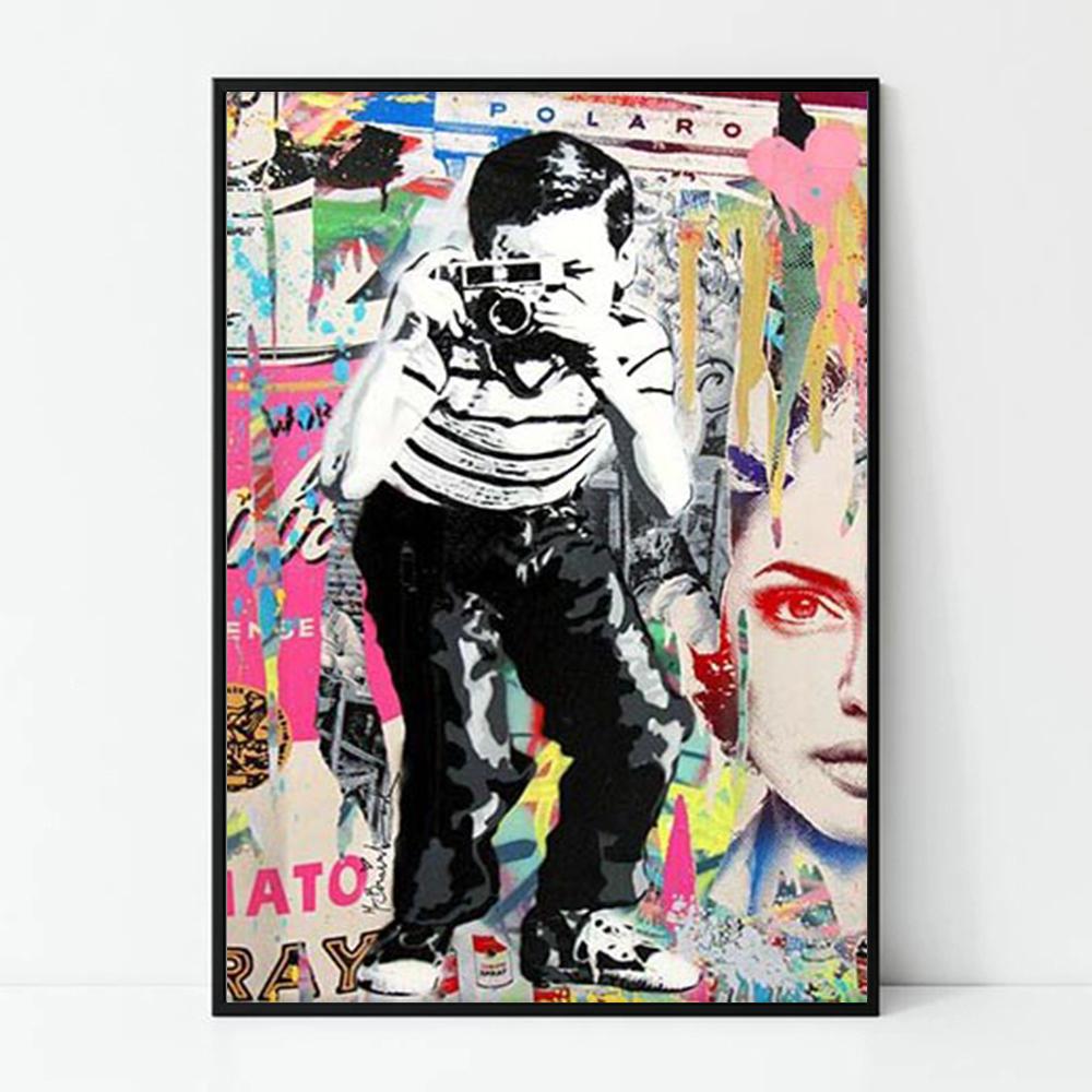 Street Graffiti Style Wall Art Poster Fashion Mona Lisa Lady Liberty Home Room Decor Canvas Painting Mural Picture Print Artwork