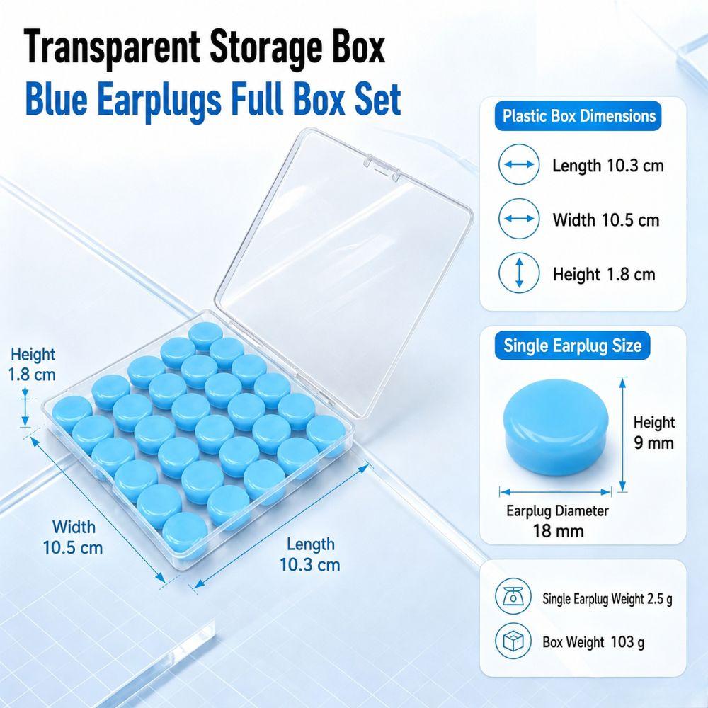 30Pcs Flexible Noise Reduction Earplugs Silicone Sound Insulation Earplug for Sleeping Swimming