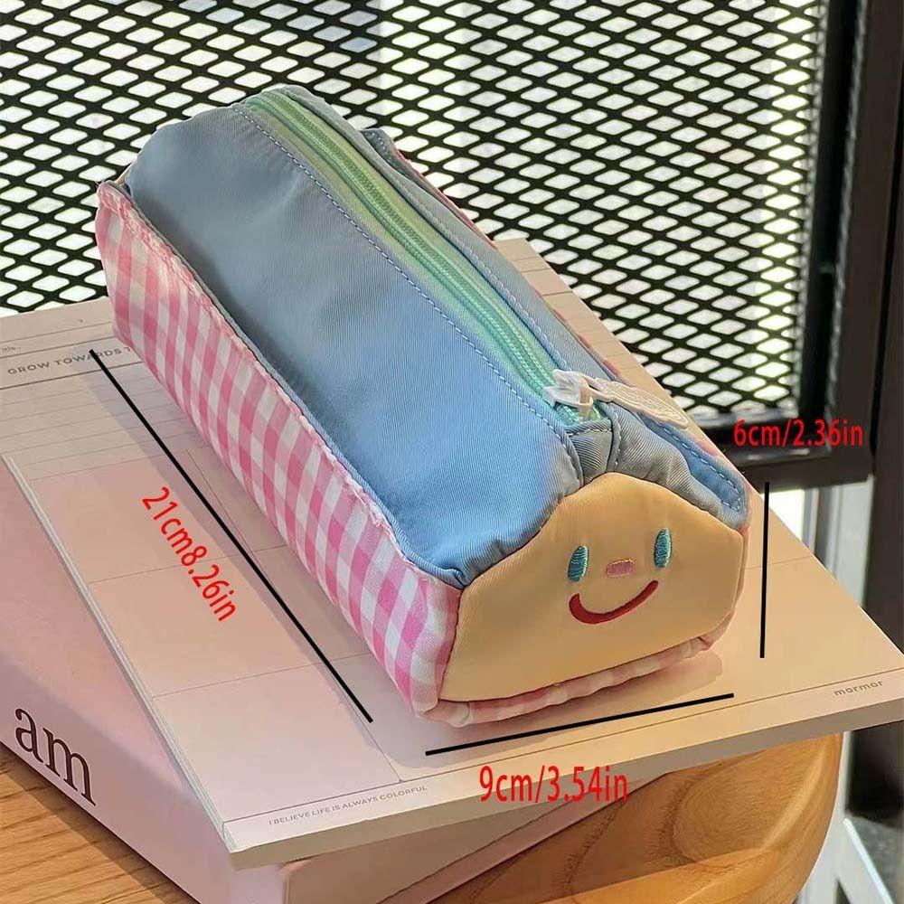 Aesthetic Korean Style Pencil Case Large Capacity Pencil Pouch Lovely House Stationery Bag Office