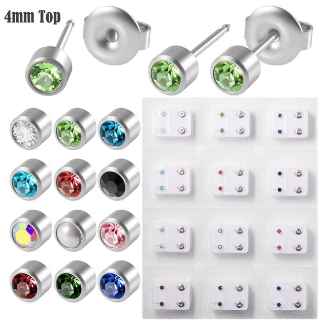 12Pairs Surgical Steel Gold&Silver Color Ear Studs Cartilage Helix Lobe Conch Piercing Earrings Fashion Piercing Body Jewelry
