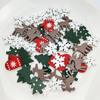 50Pcs Mixed Christmas Wood Chips Christmas Wooden Decoration Snowflake Chips Elk Xmax Tree Ornament Christmas Diy Craft Supplies