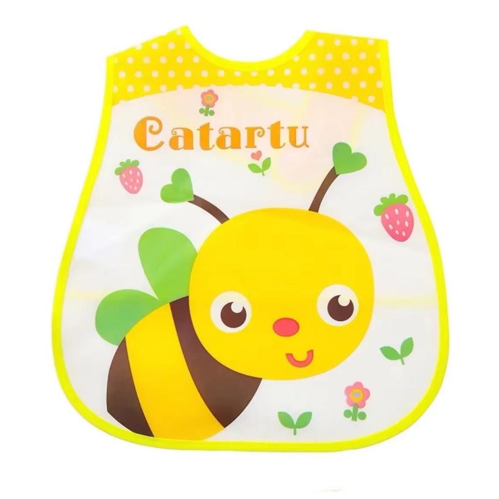 Reusable Baby Waterproof Bib Cartoon EVA Saliva Towel Anti Dirty Apron Feeding Drool Towel for 1-3 Years Old Choldren
