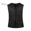Жилет в стиле панк, готический, ренессансный, со шнуровкой, ретро-жилет, V-образный вырез, без рукавов, однотонный, для ролевых игр на Хэллоуин