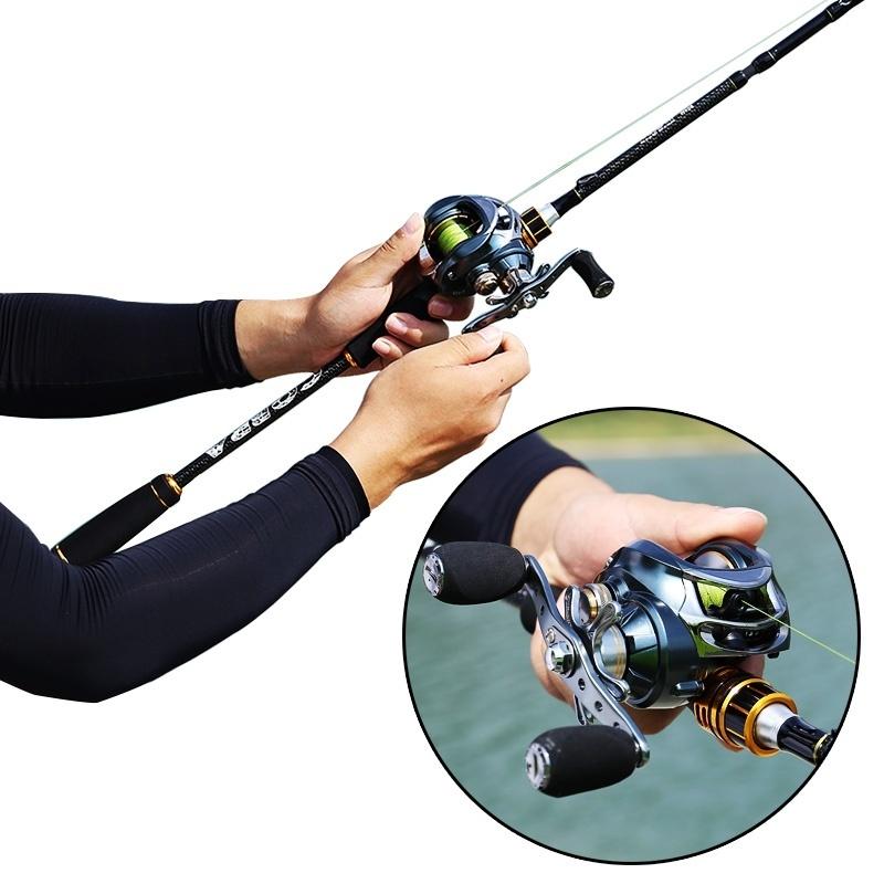 Кастинговые рыболовные комплекты 24 тонны из углеродного волокна, 4 удочки и катушка 11+1BB 7,0:1