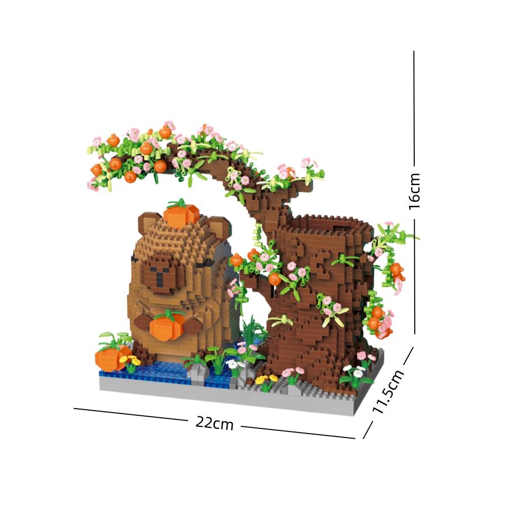 Модель подставки для ручек капибары, микро-мини строительные блоки - Идеально для любителей DIY, образовательная и декоративная игрушка для столов