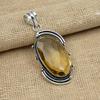 Faceted Citrine Topaz Gemstone 925 Sterling Silver Handmade Jewelry Thanksgiving Pendant