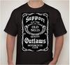 Поддержите своих местных Outlaws Biker Motorcycle MC футболку футболку outlaw Jack JD