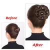9 Flowers Faux Crystal Synthetic Bun Elastic Bridal Hair Extension Donut Chignon