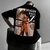 Новая аниме-футболка Dragon Ball с изображением Гоку, с круглым вырезом, с короткими рукавами, 2026, Bandai, летняя, мужская, спортивная, свободная и дышащая, хлопковая