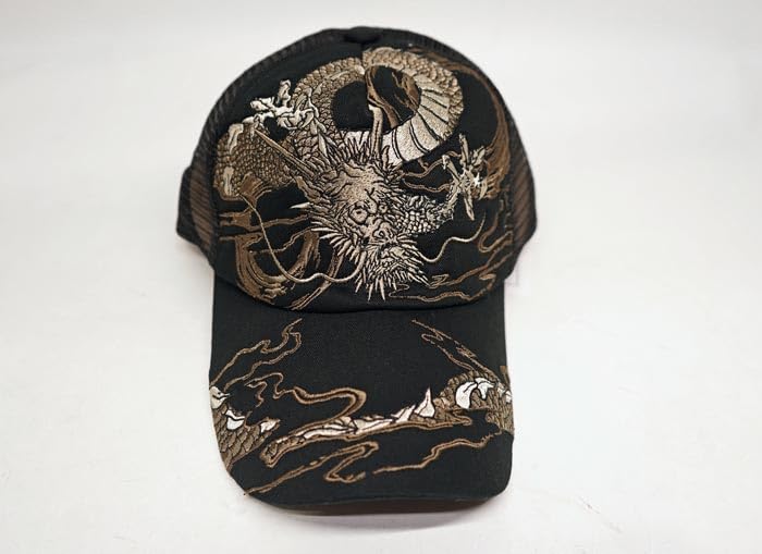Karakuri Damashii Japanese Pattern Cap Hat All Embroidery Mens Goldfish Dragon 262809