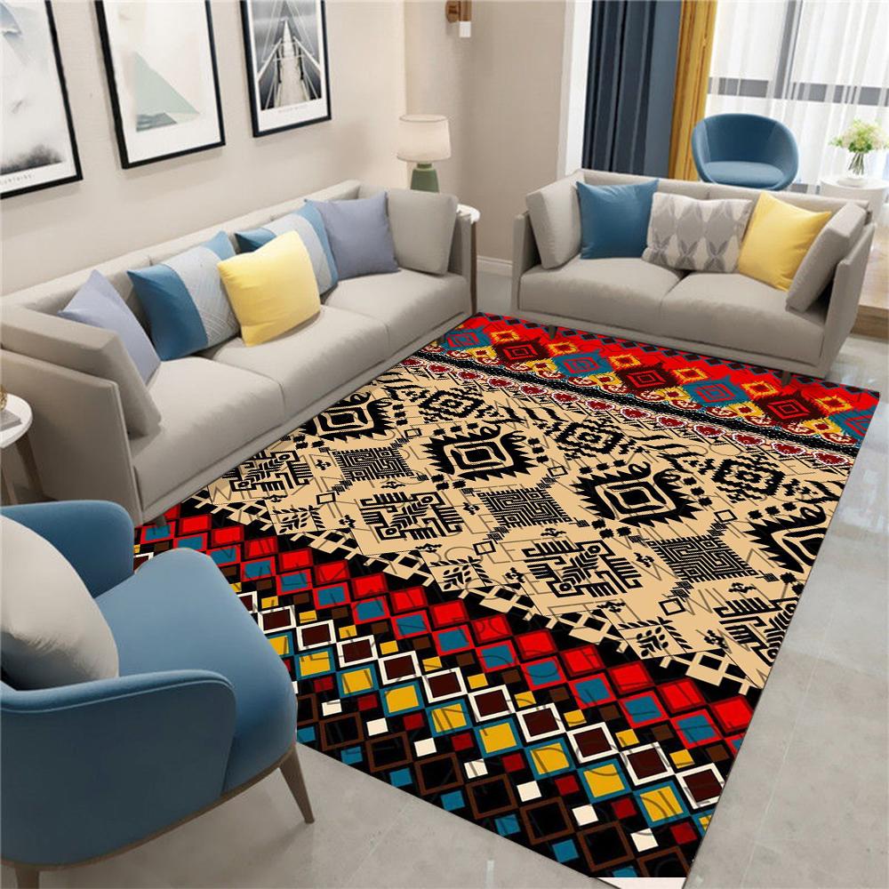 Этнический племенной ковер коврик коврик геометрический тотем красочный узор украшение дома для гостиной спальни несколько дизайнов напольный коврик