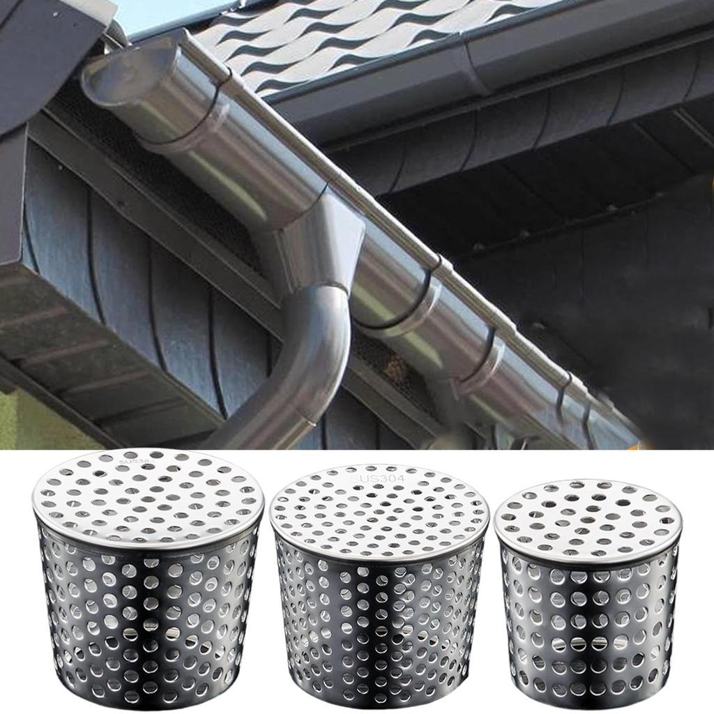 Drain Downspout Protectors Stainless Steel Gutter Protector Cleaner Gutter Downsport Guards for Preventing Blockage Debris